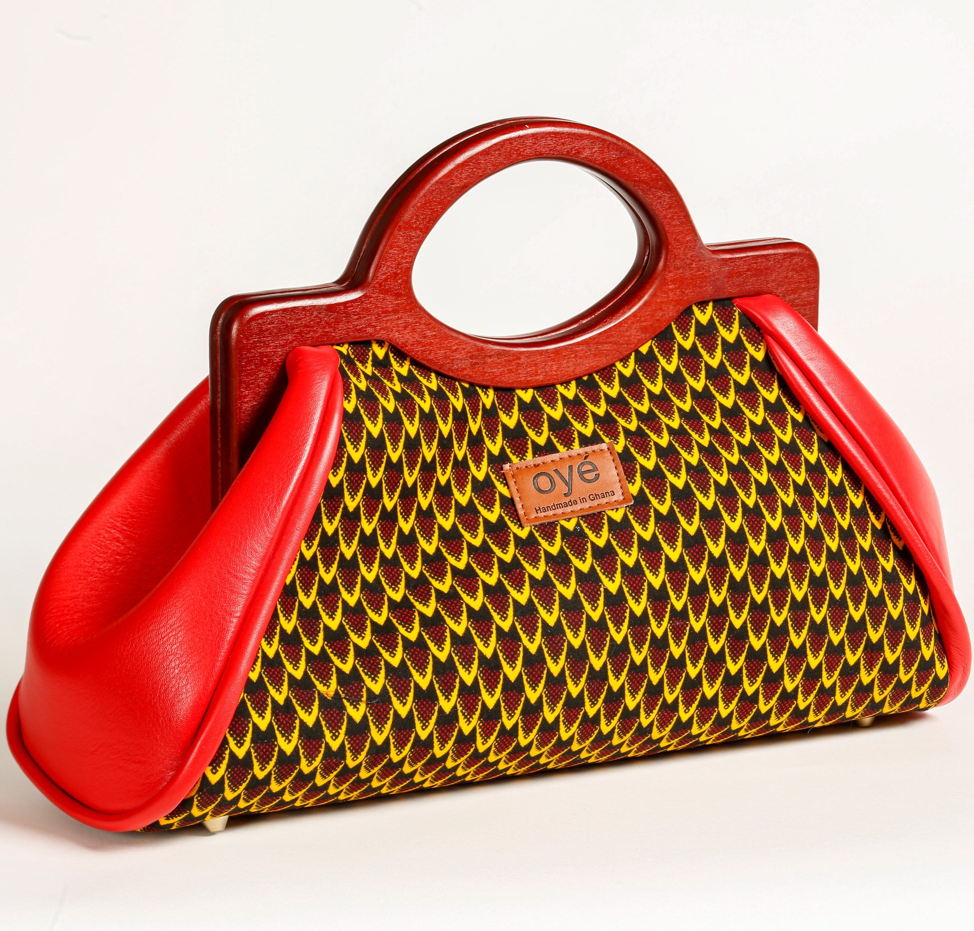 afrikanische Handtasche rot.